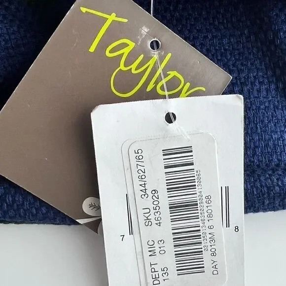 JUST...TAYLOR Floral Basketweave Cotton Stretch Sheath Dress Exposed Zipper NWT - Picture 8 of 10